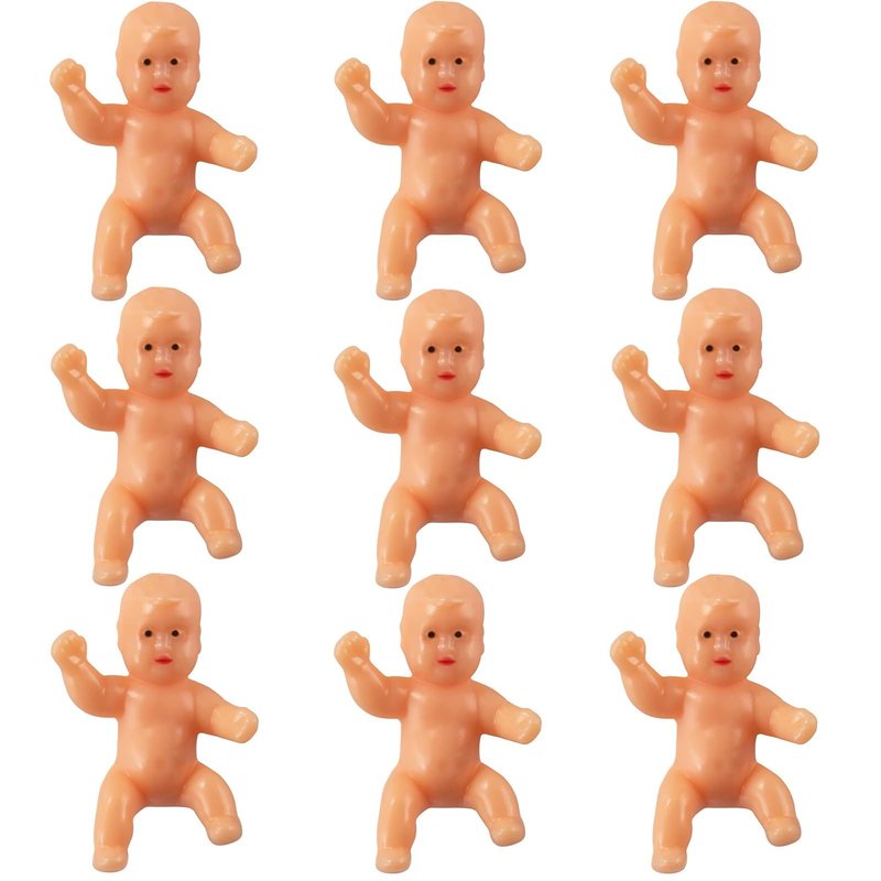 ZZYFGH 48 PCS King Cake Babies, 1.2 Inch Mini Plastic Babies for King Cake Baby Shower, My Water Broke Ice Cube Game, King Cake Baby for Party Decorations