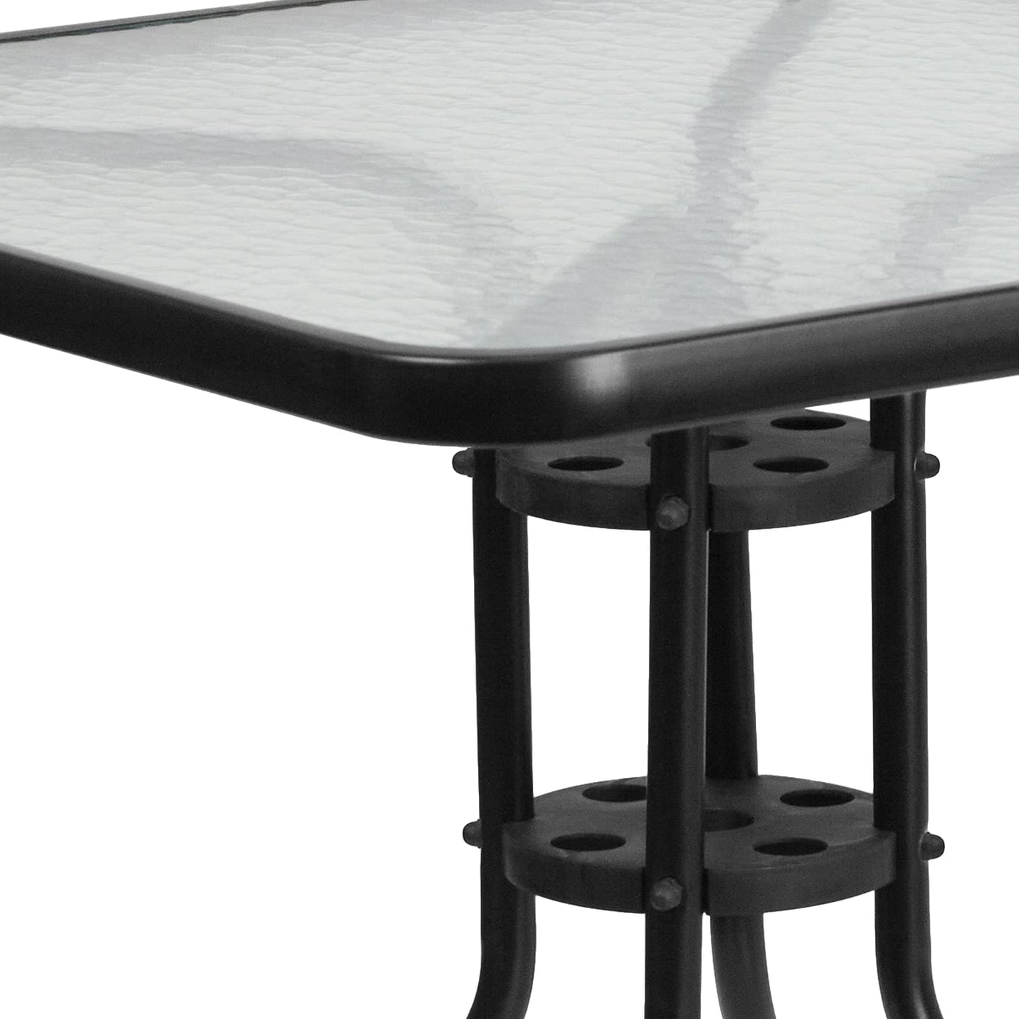 Flash Furniture Barker 31.5" Square Indoor/Outdoor Tempered Glass Metal Frame Side Table