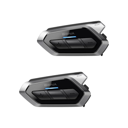 Sena 50R 3-Button Motorcycle Bluetooth Headset w/Sound by Harman Kardon Integrated Mesh Intercom System Premium Microphone & Speakers, Dual Pack