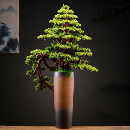XJOYSL7921 Artificial Bonsai Artificial Bonsai Tree Light Luxury Floor Ornaments Living Room Entrance Decoration Fake Plants Potted Plants for Home Office
