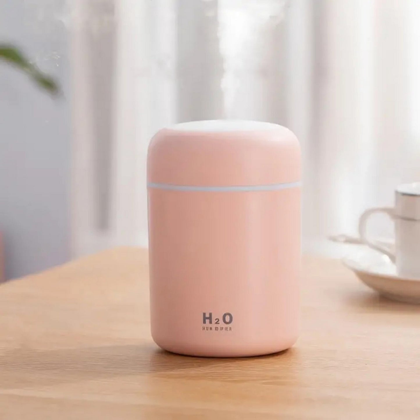 Portable Mini Humidifier, Colorful, Cool Mist, USB Powered. Perfect for Bedroom, Office & Car (300ml, White)