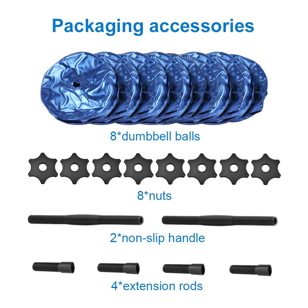 Water Filled Dumbbells Set - Water Filled Weights - Portable Travel Weights - Weights Adjustable Dumbbells - Portable Fitness Equipment - Strength Training - Fitness and Shaping
