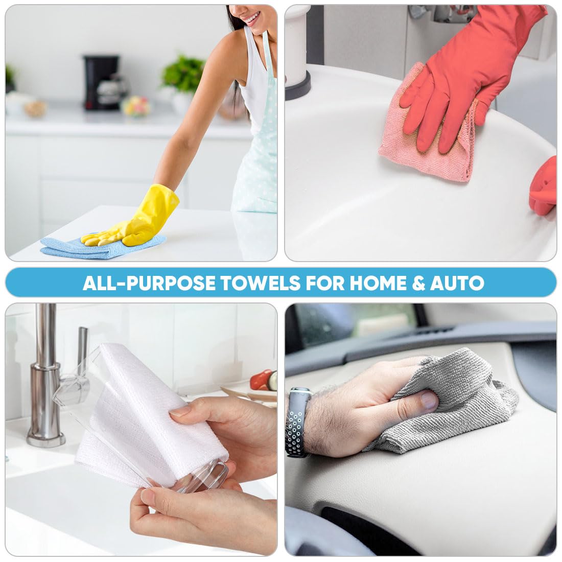 AIDEA Microfiber Cleaning Cloth Roll 165 Sheets(3 Roll), Tear Away Microfiber Towels, Reusable Paper Towels, Washable Shop Rags, Scratch Free, Absorbent Dish Rags for Car, Home, Shop, 11" x 9"