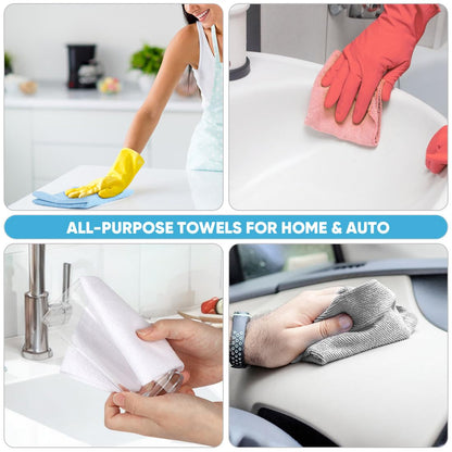 AIDEA Microfiber Cleaning Cloth Roll 165 Sheets(3 Roll), Tear Away Microfiber Towels, Reusable Paper Towels, Washable Shop Rags, Scratch Free, Absorbent Dish Rags for Car, Home, Shop, 11" x 9"