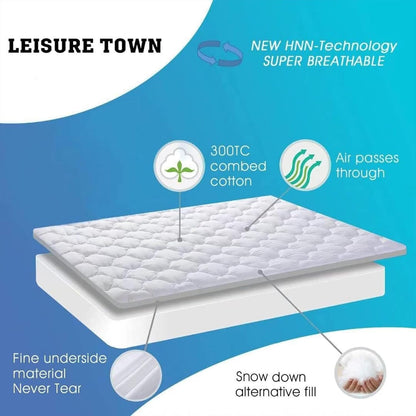 8-21 (54x75 LEISURE TOWN Cotton Full XL Size Mattress Pad Fitted Quilted Mattress Cover Pillow Top Mattress Topper