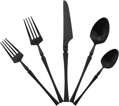Gugrida Unique & Beautiful Flatware Set, 5 Piece Iridescent Silverware Sets, 18/10 Stainless Steel Reusable Cutlery Set