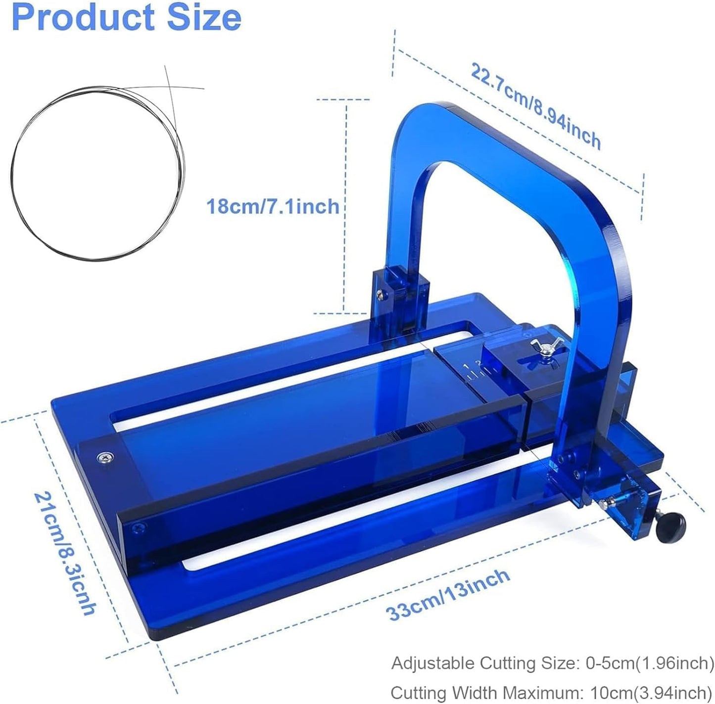 LKXNEW Precision Soap Cutter with Scale - Adjustable Acrylic Loaf Cutter for DIY Soap Making & Crafts, Ideal Handmade Soap Cutting Tool