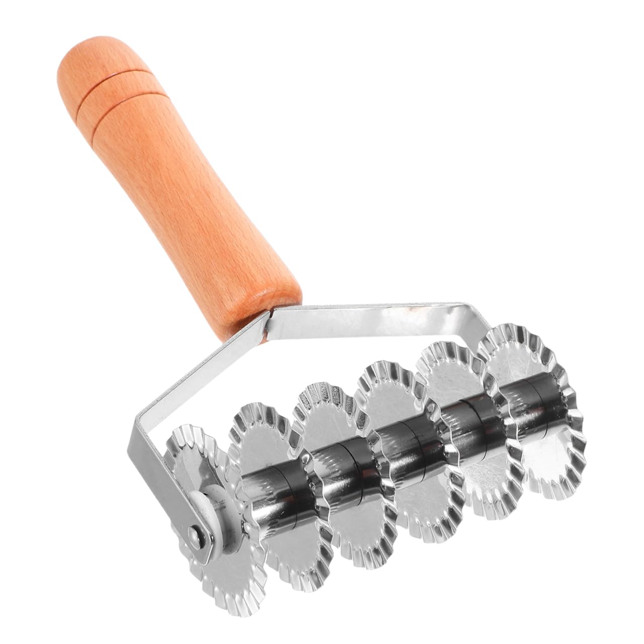 UPKOCH Wooden Handle Stainless Steel Pastry Cutter 8-Inch Dough Cutting Tool for Pizza Pie Crust Bread and Puff Pastry Baking