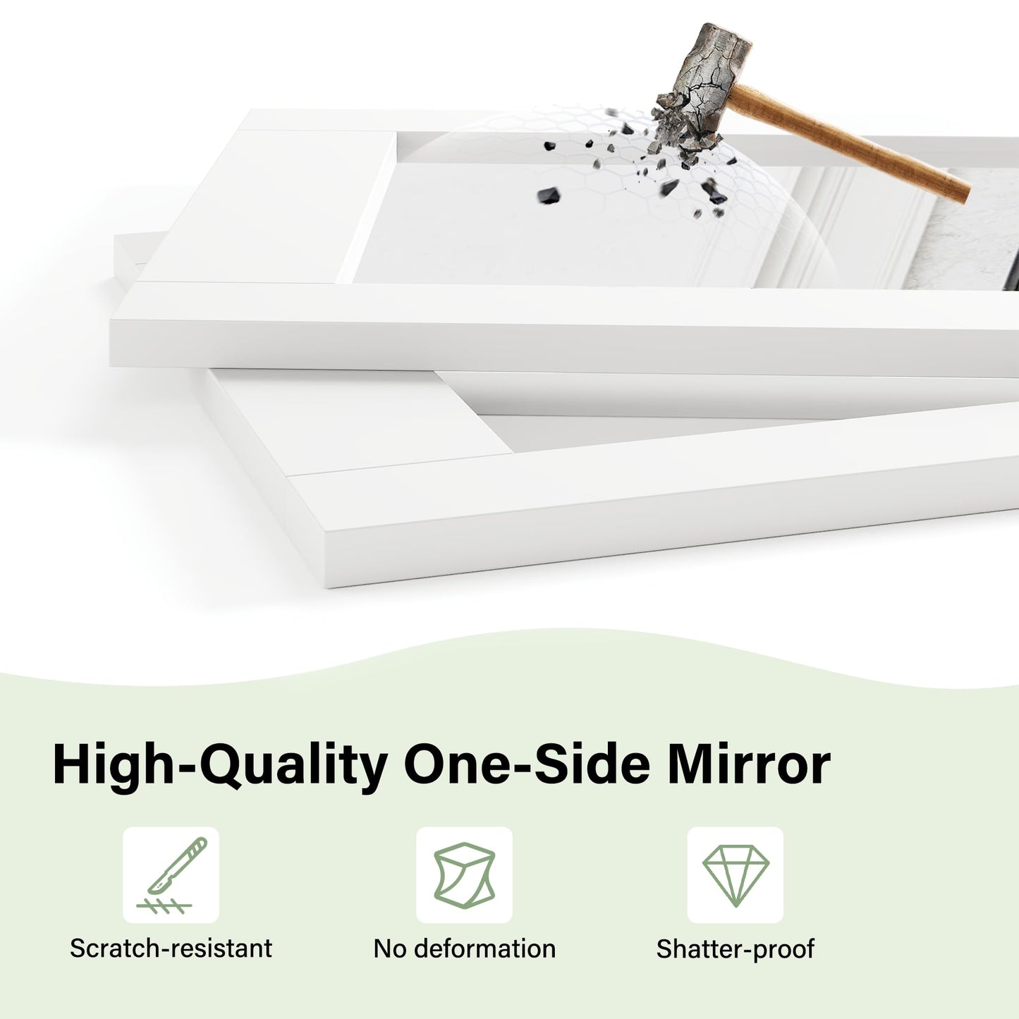 60" x 80" Paintable Sliding Closet Door, 1-Lite One-Side Mirror Bypass Door Panel with Hardware Track Kit & Floor Guide, Solid Wood Slab Pre-Assembled for Kitchen/Bedroom/Laundry, Black Handle