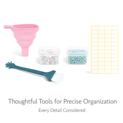 Bead Storage Container, Craft Organizer Box Portable Organizer and Storage Box Stackable Plastic Cases for Bracelet Making DIY Jewelry Nail Charms (4-Tire Bead Organizer)