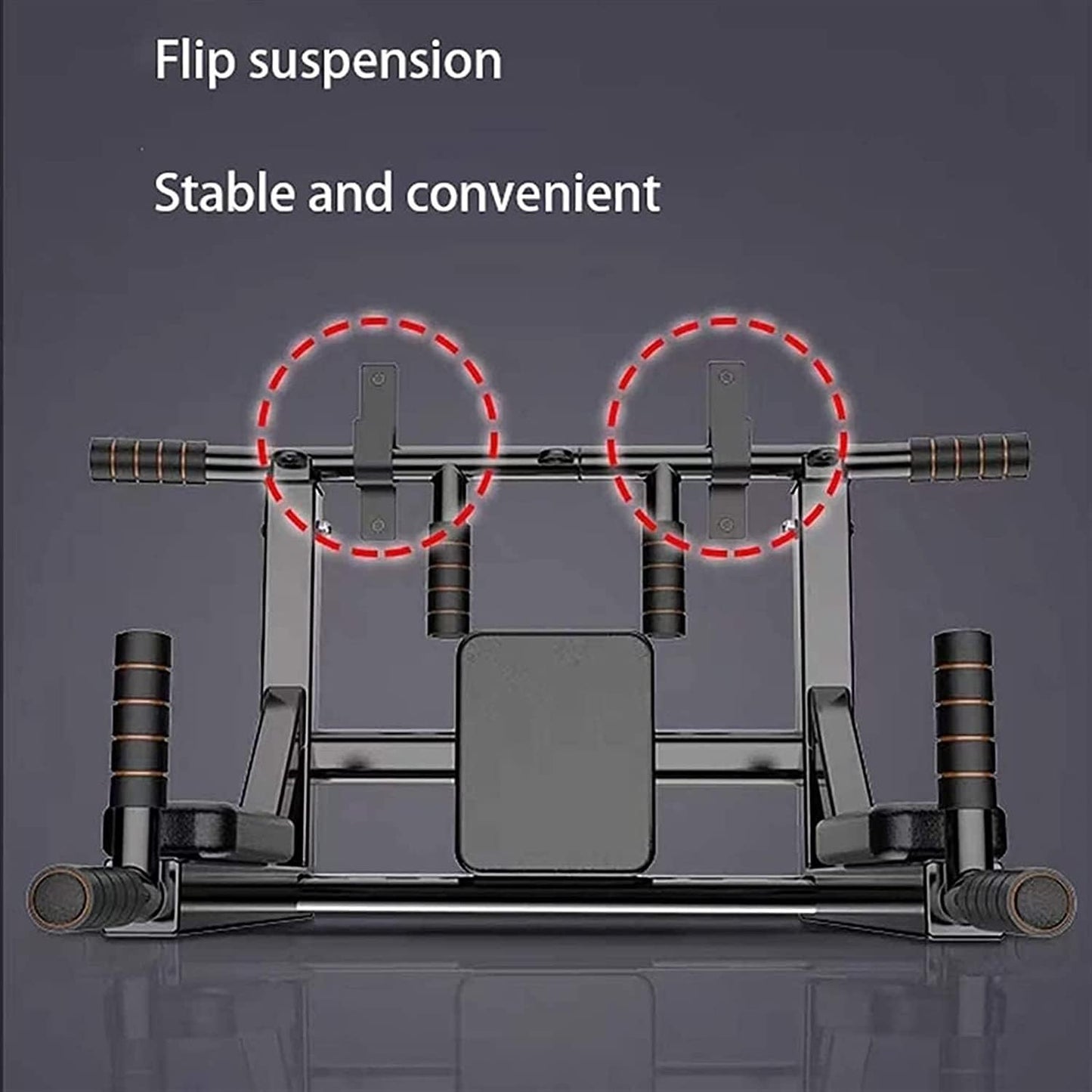 JDXQBLD Pull Up Bar, 2 in 1 Chin Up Bar with Multi-Grip, Multifunctional Dip Station, Fitness Training Equipment for Home Gym Workout, Max Load 500kg