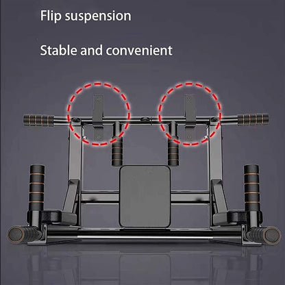 JDXQBLD Pull Up Bar, 2 in 1 Chin Up Bar with Multi-Grip, Multifunctional Dip Station, Fitness Training Equipment for Home Gym Workout, Max Load 500kg