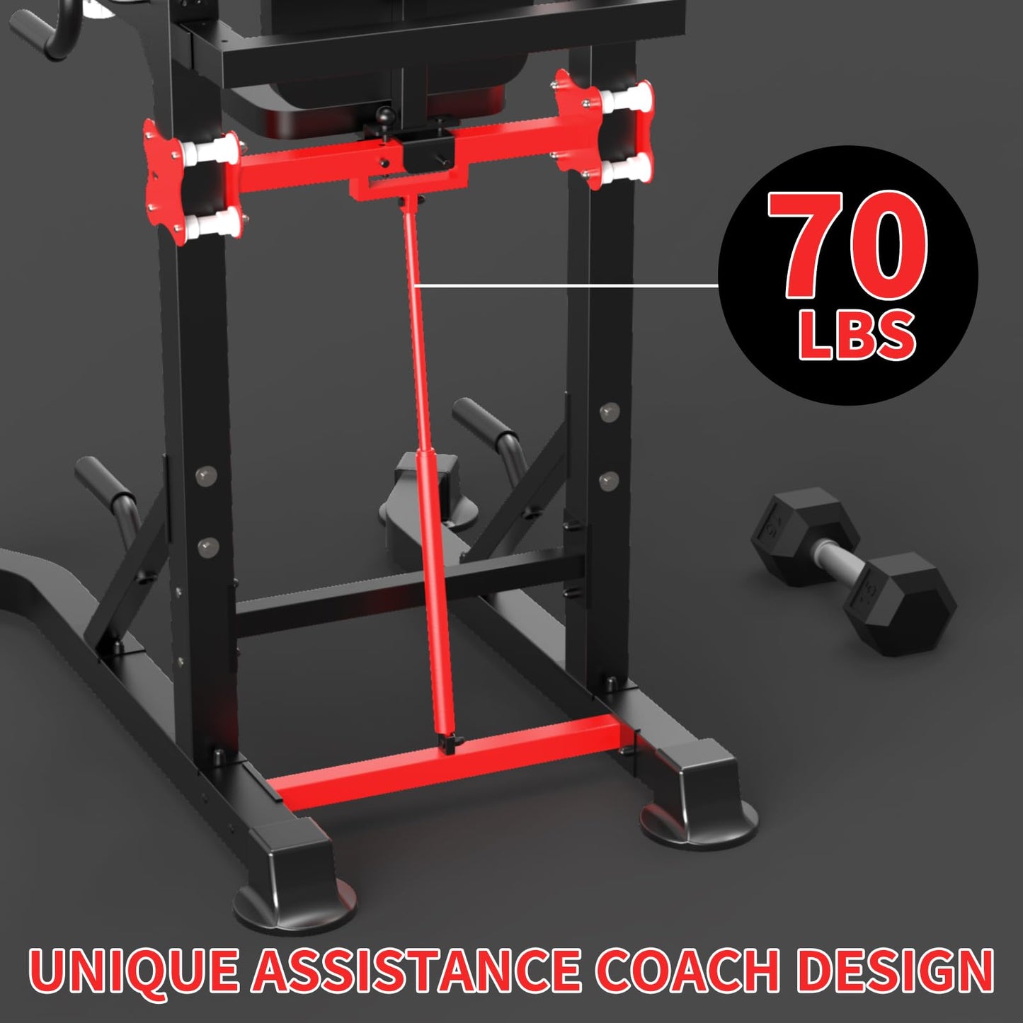 K KiNGKANG Power Tower Dip Station, Multi-Function Assistive Trainer Pull Up for Home Gym Muscle Building and Beginner Exercises,Load 450LBS