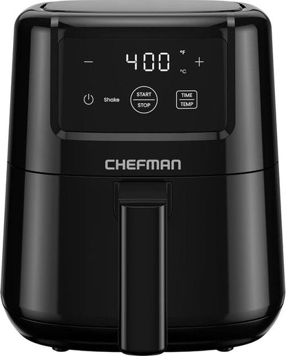 CHEFMAN 2 Qt Mini Air Fryer - Compact Digital Air Fryer with Nonstick Basket & Timer - Black
