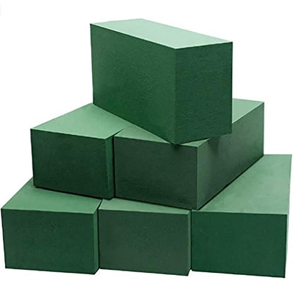 6 Pcs Floral Foam, Wet and Dry Floral Foam Blocks Flower Arrangement Kit for Fresh or Silk Artificial Flowers (Green, 6" L x 3" W x 2.5" H)
