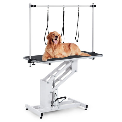 43.6 Inch Professional Electric Dog Grooming Table, Heavy Duty, 22''-39'' Height Adjustable Pet Grooming Table w/ Grooming Arm & Anti Slip Tabletop, Dog Grooming Station for Pets & Large Dogs
