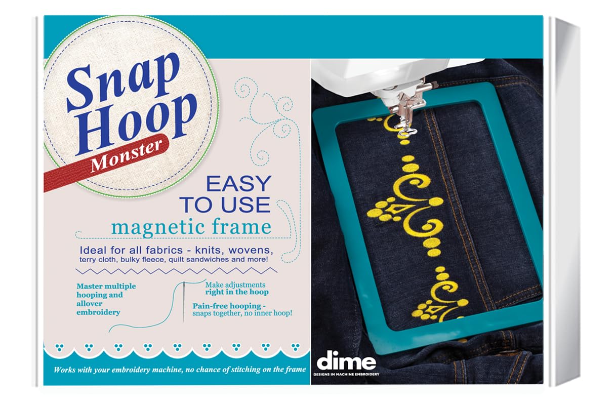 Snap Hoop Monster for Baby Lock/Brother (7" x 12") Magnetic Embroidery Hoop for Machine Embroidery