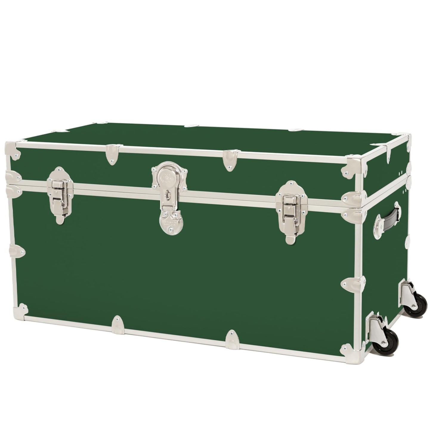 Rhino Trunk & Case Classic XXL Home Storage & College Trunk With Wheels - 36”x18”x18”, Seats 1500+ lbs, Soft-Close Lid. USA Made Secure Dorm Furniture, Organization, Steamer Style Blanket Chest