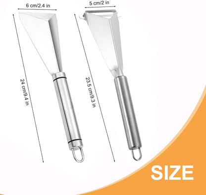 Fruit Carving Knife, 2 Pack Stainless Steel Vegetable Cutter, Triangular Shape DIY Carving Knives for Home Kitchen