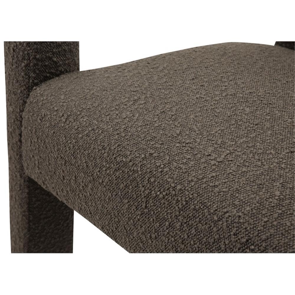 Meridian Furniture Athena Collection Modern | Contemporary Boucle Fabric Upholstered Accent | Dining Chair, 25" W x 21" D x 27" H, Brown