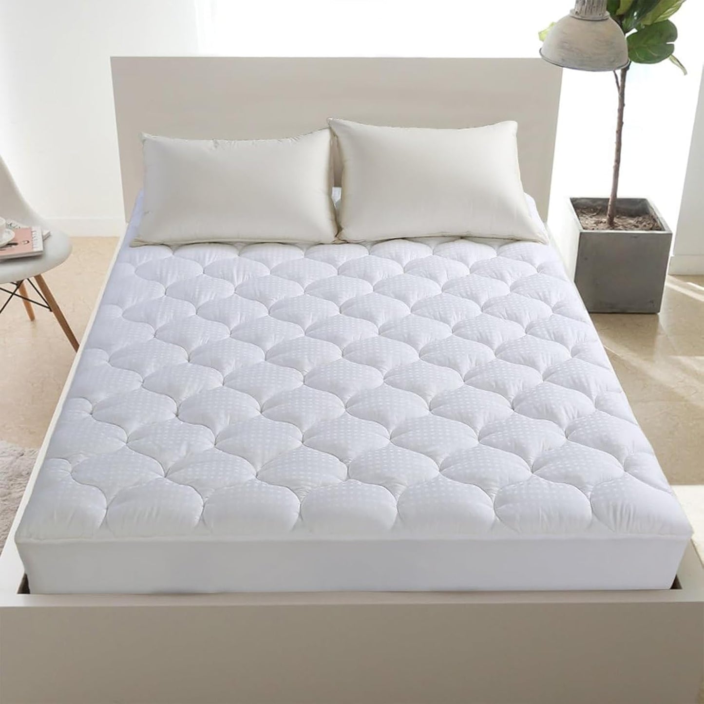 8-21 (54x75 LEISURE TOWN Cotton Full XL Size Mattress Pad Fitted Quilted Mattress Cover Pillow Top Mattress Topper