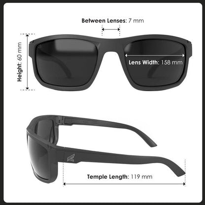 EDGE Defiance Z87 Wayfarer Safety Sunglasses (Matte Black, Polarized Smoke Vapor Shield), Polarized Vapor Shield Anti-Fog Z87 Tinted Safety Glasses, Shatter Resistant, ANSI Compliant Men's Sunglasses