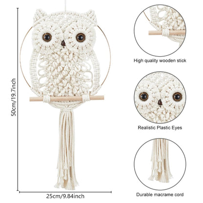 ORIGACH DIY Macrame Owl Wall Hanging Tapestry Kit Owl Macrame Kit for Beginner Boho Handmade Woven Macrame Wall Hanging Decor for Living Room Bedroom