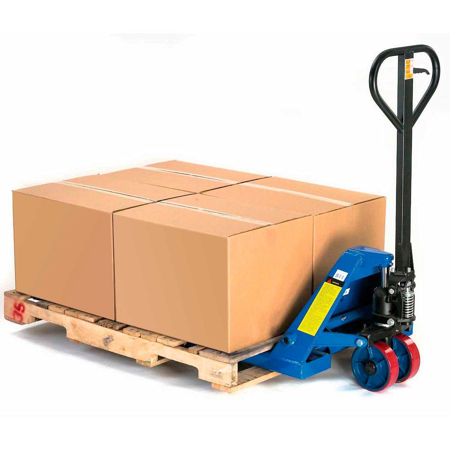 Global Industrial High Capacity Narrow Fork Pallet Jack, 21" W x 48" L Forks, 6600 lb. Capacity, Manual Duty Pallet Truck for Warehouse, Manufacturing and Retail