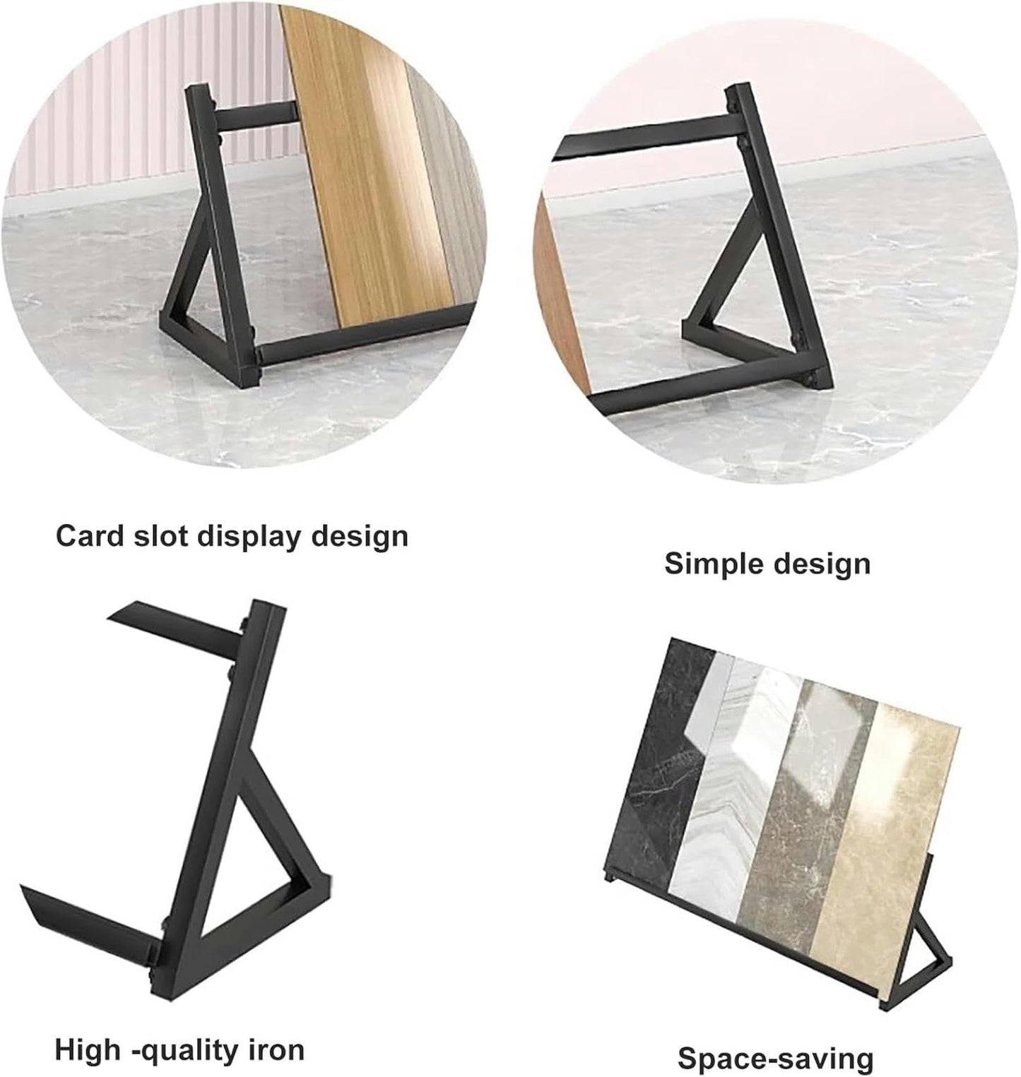 LGEOELIAS Wooden Floor Sample Display Rack,Ceramic Tiles Floor Porcelain Display Shelf,Floor Tile Display Rack,Porcelain Tile Sample Show Holder for Retail Stores