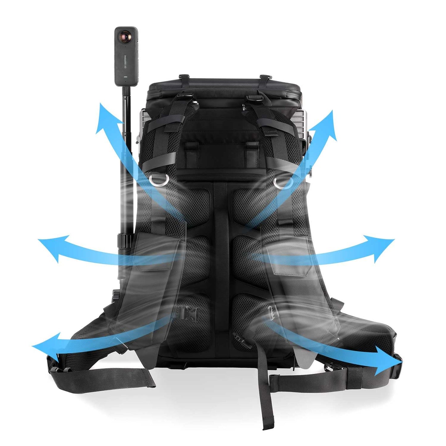 COALAX LANCER 100 Travel Camera Backpack with 96Wh Portable Power Station, Modular Hard Shell Photography Bag with Magic Arm, IPX5 Waterproof Drone Backpack Fits 16" Laptop (Black)