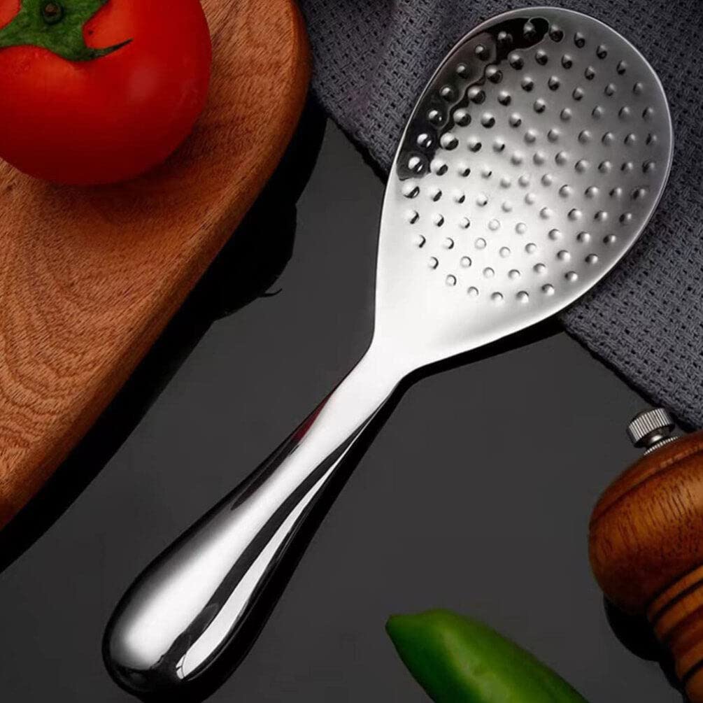 Kichvoe Stainless Steel Rice Spoon Set 2Pcs Rice Paddle Scooper for Cooking and Serving Kitchen Utensils Easy to Clean 8.07In Length