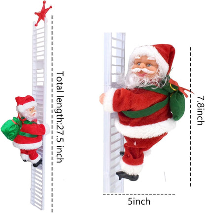 Electric Santa Climbing Up and Down Tree with Music, Holiday Decor for Home, Door, Wall, Xmas Ornament