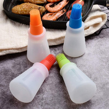 AKOAK 1 Pack Environmentally Friendly Silicone Flat-Bottomed Barbecue Oil Bottle Brush for Kitchen Baking and Cooking