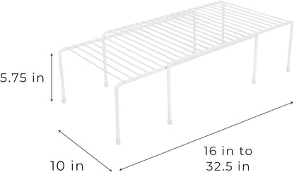 Smart Design Kitchen Storage Expandable Shelf Rack with Scratch Resistant Feet - Steel, for Cabinet & Pantry