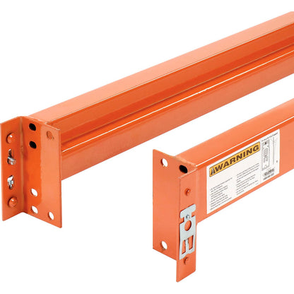 Global Industrial Teardrop Pallet Rack Add-On Unit, 144"W X 42"D X 120"H, 5970 lbs Shelf Capacity, Steel Construction, Orange & Green, For Industrial Storage