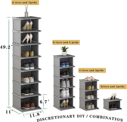 Rack12Tiers, Entryway,Hallway,Closet, AFOORD Narrow Shoe Tall Skinny Shoe Organizer, Small Space and Vertical Shoe