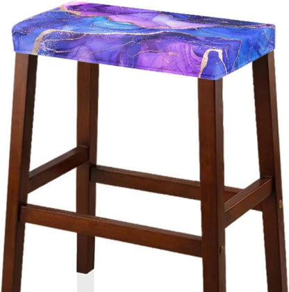 Set 2 Counter Marble Print Bar Stool Covers of Stretch Stool Chair Covers Rectangle Height Bar Stools Slipcovers