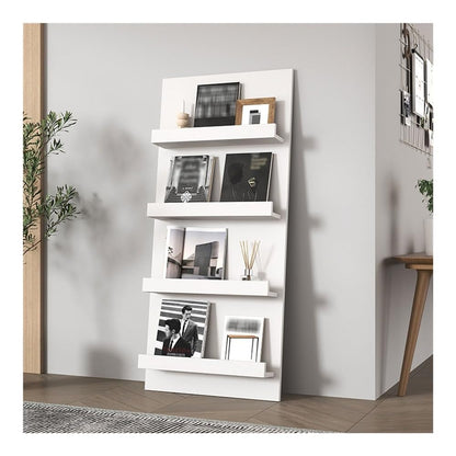 UWYTGF Magazine Rack, Wooden Magazines Shelves Display Stands, Publication Organizer Shelf for Journals, Booklet Holders for Residences, Retail Spaces, and Reception Areas,for Informati,Black