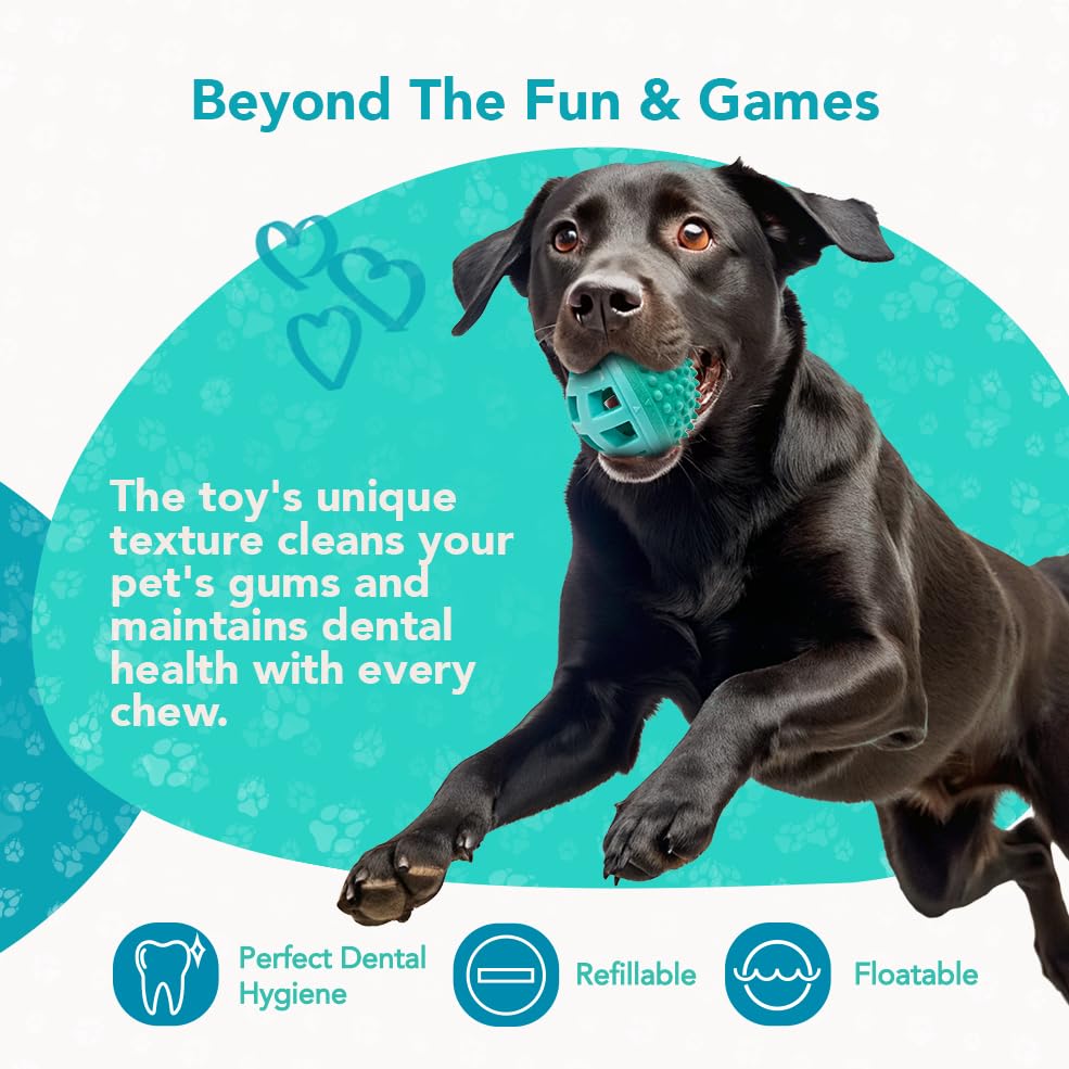 ReThink Pet Treat Dispenser Ball Toy, Beef Flavored Interactive Dispensing, Floatable Dog Toys with Treats