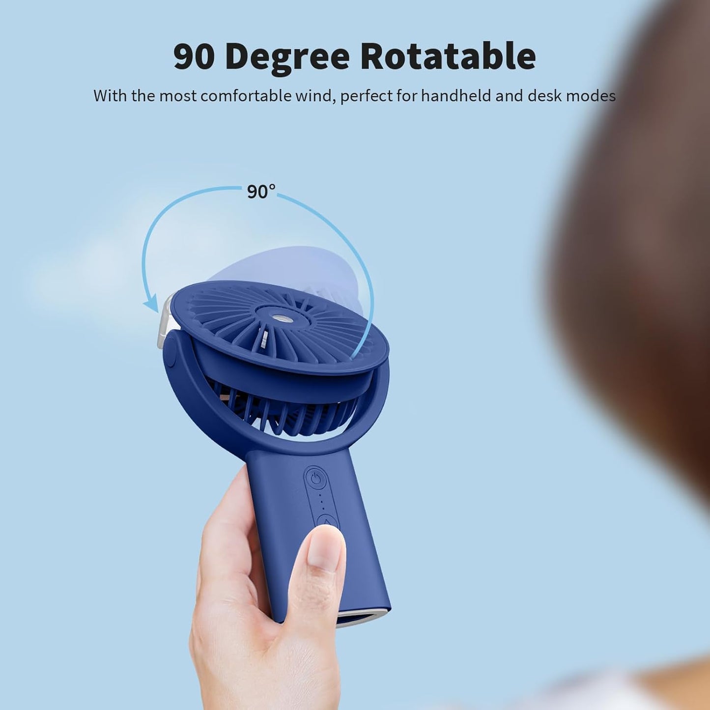 Otlonpe Misting Fan, Portable Fan with Mist, 4000mAh Rechargeable Handheld Fan, Water Spray Mister for Outdoors