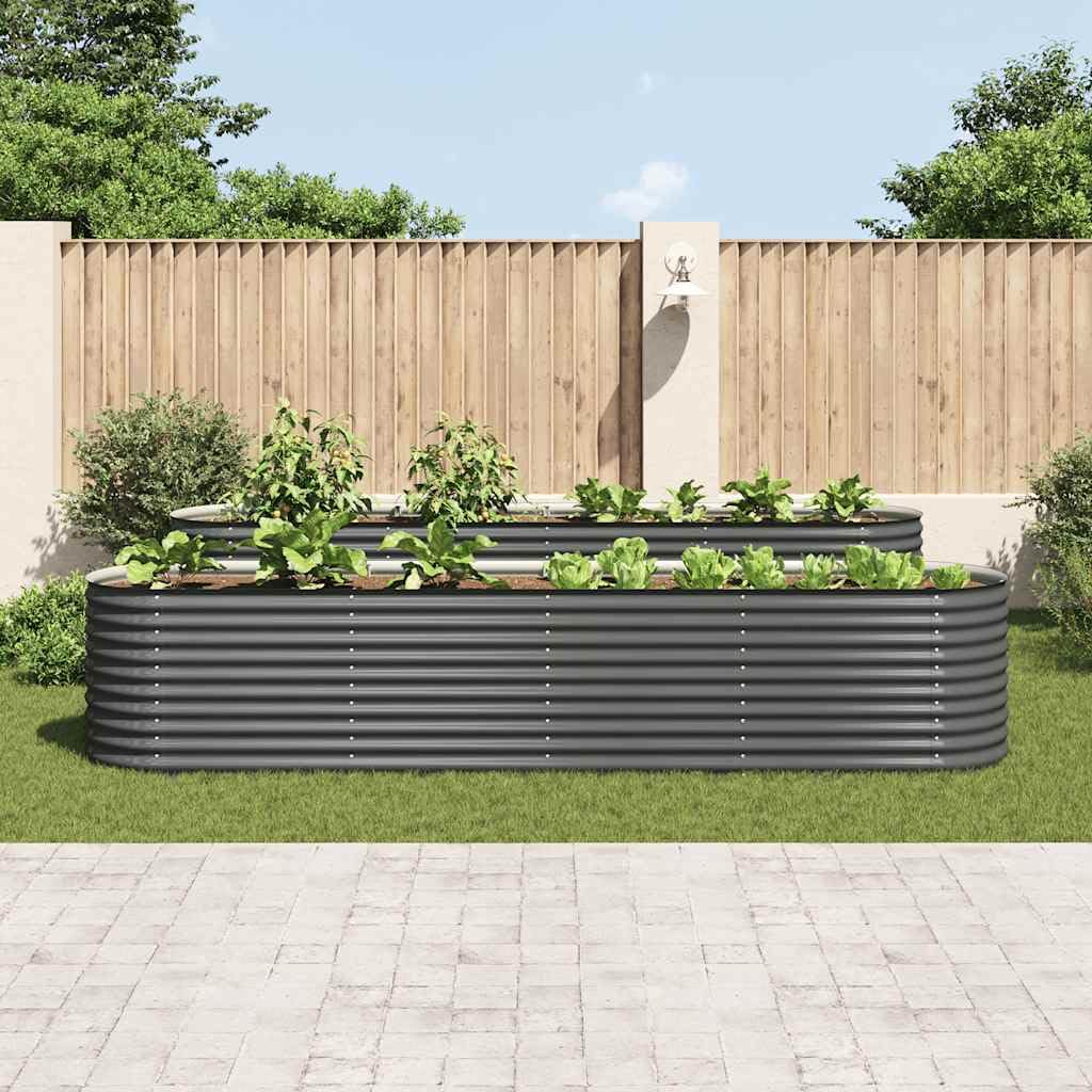 Mhdvray Galvanized Raised Garden Bed 157.5 x 31.5 x 31.9 in, Grey Metal Planter for Patio, Balcony & Backyard, Large Outdoor Box for Vegetables, Herbs & Flowers