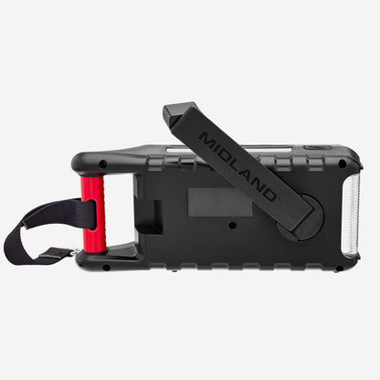 Midland - ER310PRO, Portable Emergency Bluetooth Weather AM/FM Radio with 10,000 mAh Power Bank - Multiple Power Sources, SOS Flashlight, Ultrasonic Rescue Dog Siren, & NOAA Weather (Red/Black)