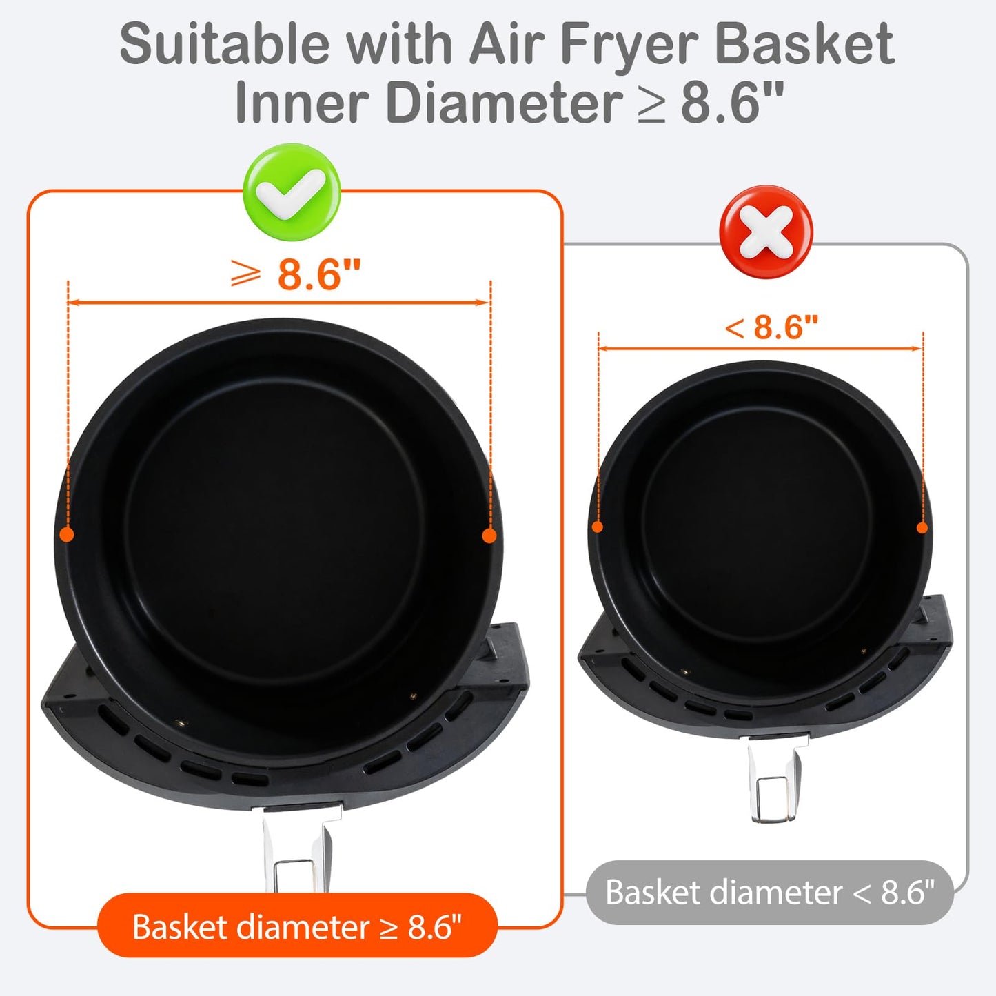 Upgrade 8inch Square Air Fryer Rack,Three Stacktable Dehydrator Rack,Square Air Fryer Accessories,Only Fit for Air fryer which inner size ≥8.7 inch(Square)