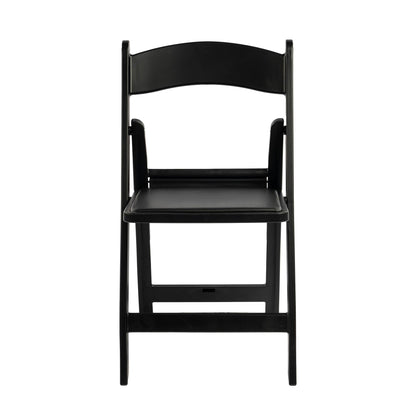 Winlice Black Resin Folding Chairs - Stackable Chairs with Padded Seats, 800LB Weight Capacity Comfortable Chair - Indoor/Outdoor Folding Chairs for Events - Lightweight Foldable Chairs (10 Pack)