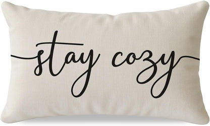 12x20 Inch Cozy PANDICORN Throw Pillow Cover Cream, Stay Decorative Lumbar Cushion Case for Couch Sofa Bed, Neutral