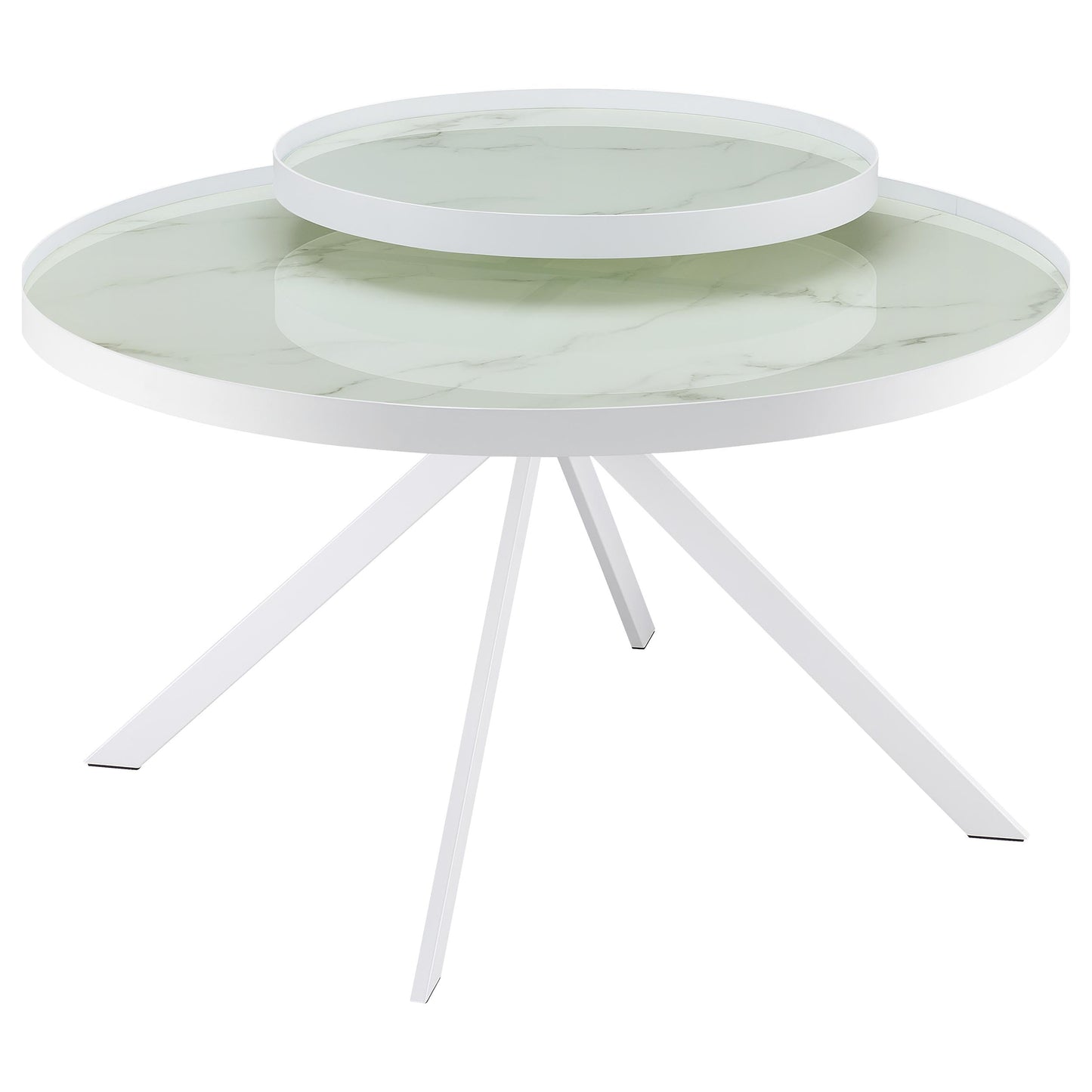 Coaster Home Furnishings Briggs 3-Piece Round Coffee and End Table Set White