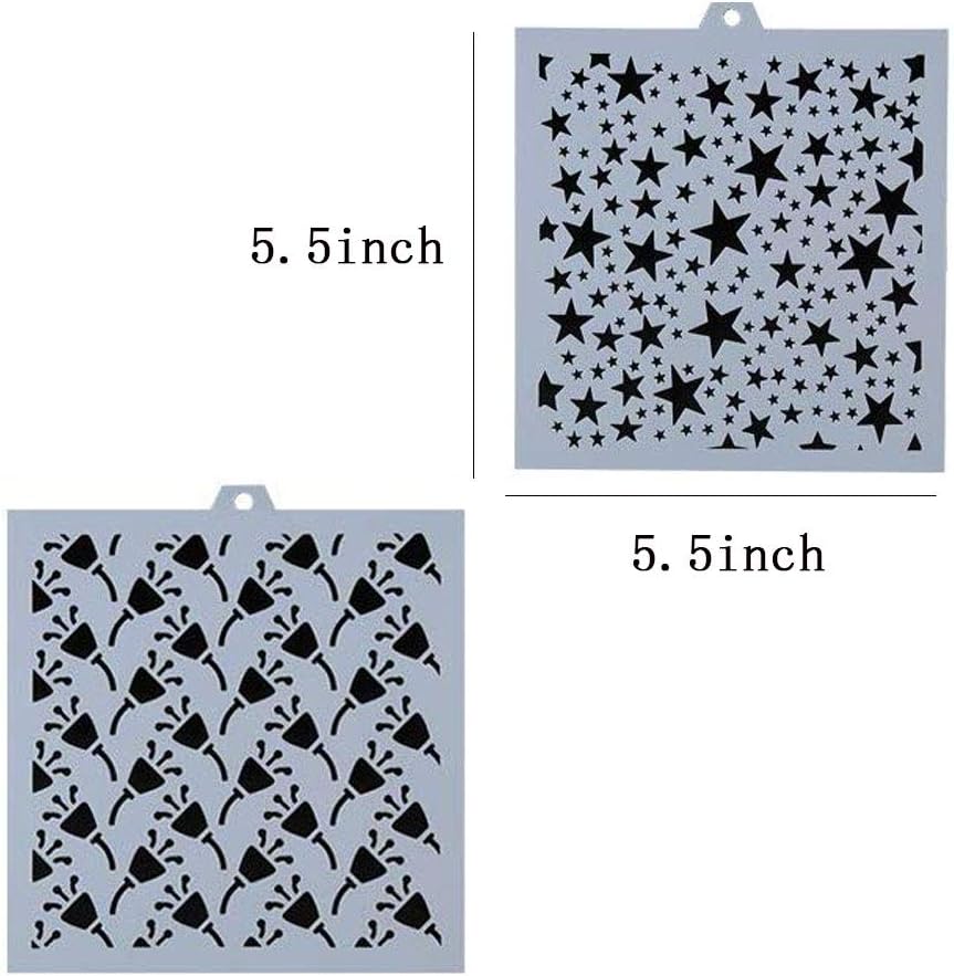Uspacific 57 Pieces Cookie Stencil Set, Floral Leaf Baking Templates for Cookie, Cupcake, Fondant, Crafts Decor