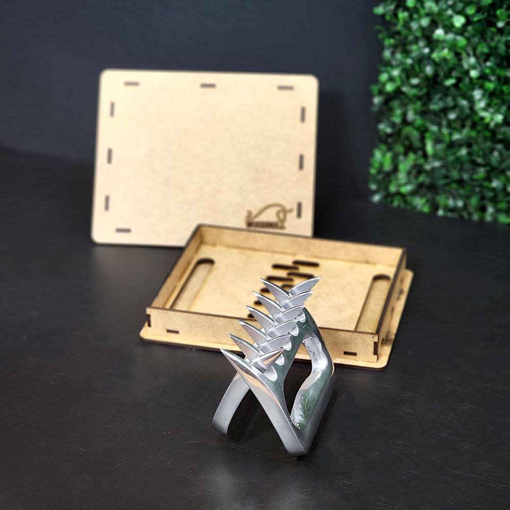 WOODBULL Premium Aluminum Polished Bear Claw Set Meat Shredder, Meat Shredder Claws for Pulled Pork, Chicken BBQ, Turkey, Kitchen Smoker Tool for BBQ Grilling, With Stylish Gift Box
