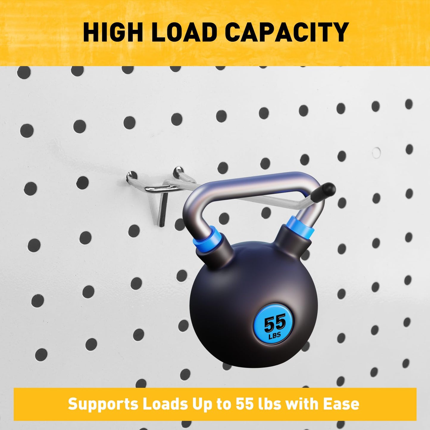 ELEAD 55-Piece 2 Inch Pegboard Hooks, Heavy Duty Peg Board Organizer Accessories, Peg Board Tool Hangers Fit for 1/4" and 1/8" Pegboard Hanging Tools Garage, Workshop, and Craft Storage