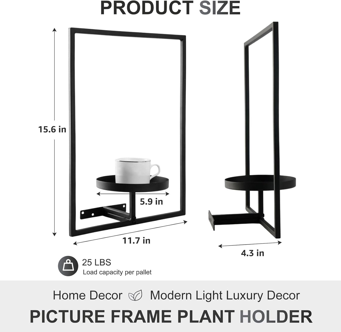3-pack) Sisher Plant Stand Indoor Outdoor,Window Plant Shelf Picture Frame Wall Plant Stand Metal Wall Plant Shelf Ease